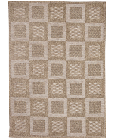 Liora Manne Orly Patchwork 7'10" X 9'10" Outdoor Area Rug In Beige