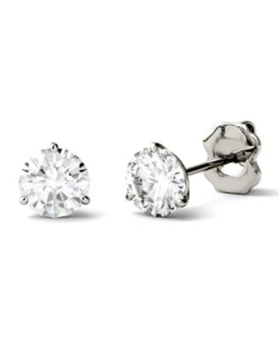 Charles & Colvard Moissanite Martini Stud Earrings 1 3 Ct. T.w. Diamond Equivalent In 14k White Or Yellow Gold In White Gold