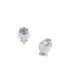 Eliot Danori Rhodium Plated Emerald Shape Clip Earrings, Created For Macy's In Rhodium Plated
