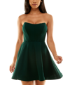 B Darlin Trendy Plus Size Strapless Bustier Dress In Hunter