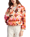 Billabong Time Off Faux Fur Half Zip Pullover In Canyon Sunset