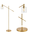 Jonathan Y Designs Kathryn Classic 60 Iron Seeded Glass Adjustable Head Modern Led Floor Lamp In Gold-tone