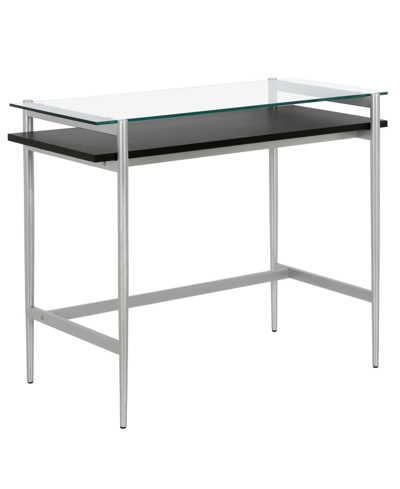 Hudson & Canal Eaton 36" Desk With Shelf In Silver-tone