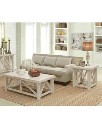 Furniture Aberdeen Living Room Collection In Weathered Worn White