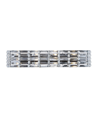 Jonathan Y Evelyn Crystal Rectangle 4-light Glam Modern Led Vanity Light In Silver-tone