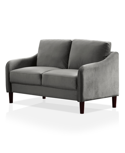Furniture Of America Imani Sloped Arm Love Seat In Gray