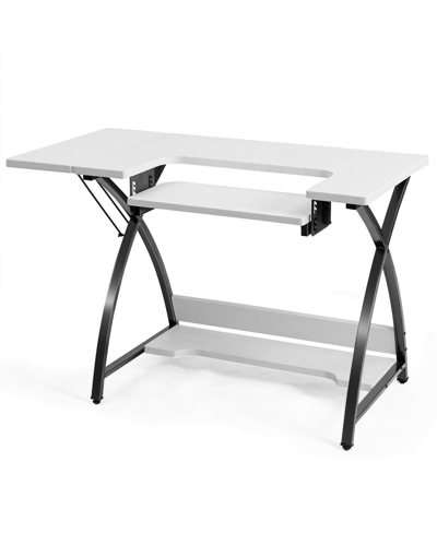 Costway Sewing Craft Table Computer Desk With Adjustable Platform ...