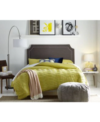 Safavieh Corinth Upholstered Headboards Quick Ship In Charcoal Brown