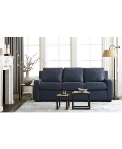 Furniture Lisben Ii Leather Sofa Collection In Deep Blue