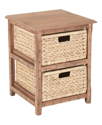 Osp Home Furnishings Sheridan 2 Drawer Storage And Natural Baskets, Set Of 2 In Brown
