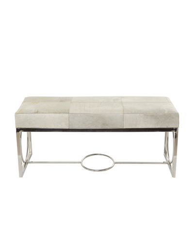 Rosemary Lane Stainless Steel Contemporary Bench, 48" X 18" X 17" In Silver-tone