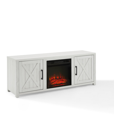 Crosley Gordon 58" Low Profile Tv Stand With Fireplace In Whitewash