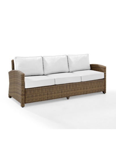 Crosley Bradenton Outdoor Wicker Sofa Sunbrella In White