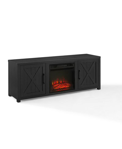 Crosley Gordon 58" Low Profile Tv Stand With Fireplace In Black