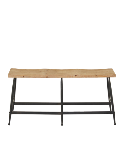 Rosemary Lane Metal Slim Bench, 48" X 13" X 19" In Brown