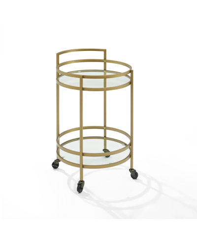 Crosley Furniture Bailey Round Bar Cart In Gold