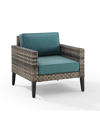 Crosley Furniture Prescott Outdoor Wicker Armchair In Blue