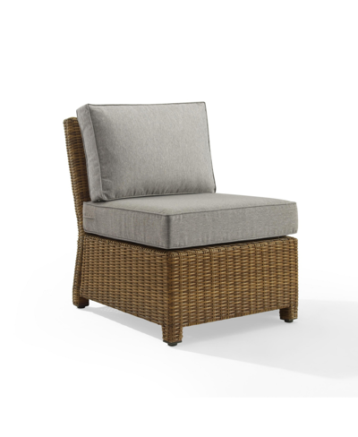 Crosley Furniture Bradenton Outdoor Wicker Sectional Center Chair In Gray