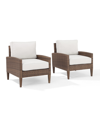 Crosley Capella 2pc Outdoor Wicker Chair Set In Creme