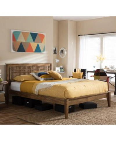 Furniture Blades Modern Window Pane Style Platform Beds Quick Ship In Walnut