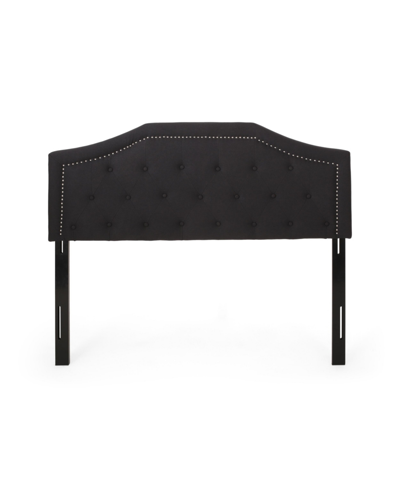 Noble House Elinor Contemporary Upholstered Headboard, Full And Queen In Black