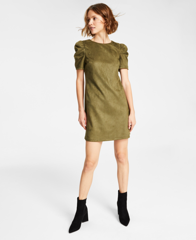 Bar Iii Women's Puff-sleeve Sheath Dress, Created For Macy's In Tarmac