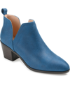 Journee Collection Womens Lola Pull On Stacked Heel Booties In Blue