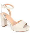 Journee Collection Women's Nairri Wide Width Platform Block Heel Dress Sandals In White