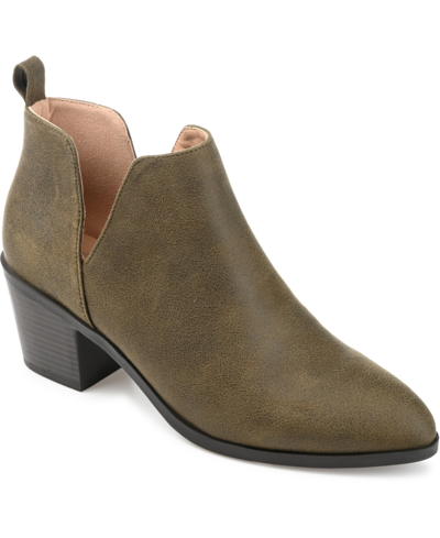 JOURNEE COLLECTION WOMEN'S LOLA CUT OUT STACKED HEEL DRESS BOOTIES