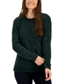 Karen Scott Women's Basic Chenille Sweater, Created For Macy's In Forest Green