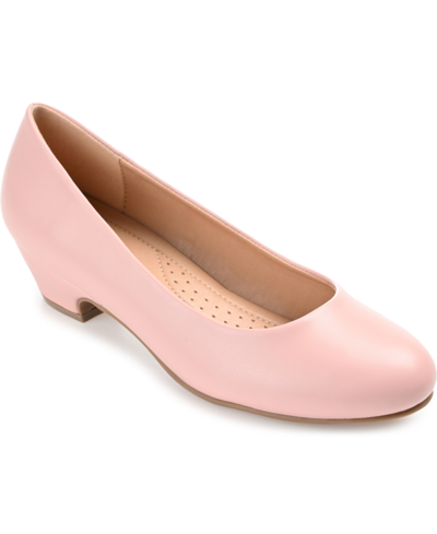 Journee Collection Women's Saar Comfort Block Kitten Heel Pumps In Blush