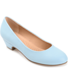 Journee Collection Saar Womens Round Closed Toe Block Heel Pumps In Light Blue