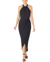 Julia Jordan Knot Neck Halter Dress In Black
