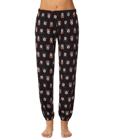 Disney Women's Mickey & Minnie Mouse Pajama Pants In Black