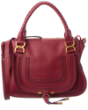 Chloé Medium Marcie Leather Satchel In Red