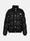 Alessandra Rich Logo-embroidered Puffer Coat In Black