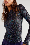 Free People Gold Rush Long Sleeve In Black Combo In Purple