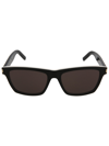 Saint Laurent Men's Saddle-bridge Rectangle Sunglasses In Black