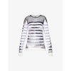 Y/PROJECT Y/PROJECT WOMEN'S WHITE BLACK X JEAN PAUL GAULTIER MARINIERE STRIPED COTTON JUMPER,62722927