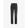 Agolde Riley High Rise Straight Crop Jeans In Edit In Black