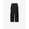 Entire Studios Gocar Pocketed Regular-fit Wide-leg Cotton-blend Cargo Trousers In Onyx