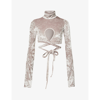 Ottolinger Silver Wrap Loop Turtleneck In Multi