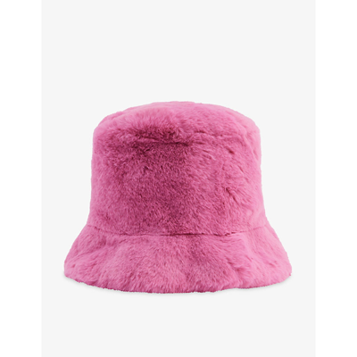 Jakke Hattie Faux-fur Recycled-polyester Bucket Hat In Bubblegum Pink