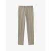 Sandro Slim-fit Wool-flannel Trousers In Bruns