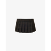 Miu Miu Pleated Tartan-print Wool Mini Skirt In Ebano