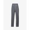 The Frankie Shop Bea Straight-leg High-rise Woven Trousers In Charcoal