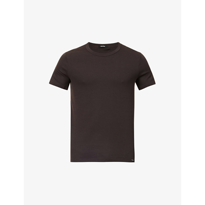 Tom Ford Stretch Cotton T-shirt In Black