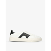 Santoni Men's Double Buckle Leather Low-top Sneakers In White