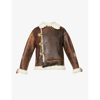 Etro Gina Embroidered Shearling Jacket In Brown