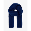 POLO RALPH LAUREN POLO RALPH LAUREN WOMEN'S BLUE BEAR-EMBROIDERED RIBBED RECYCLED-POLYESTER SCARF,61811325